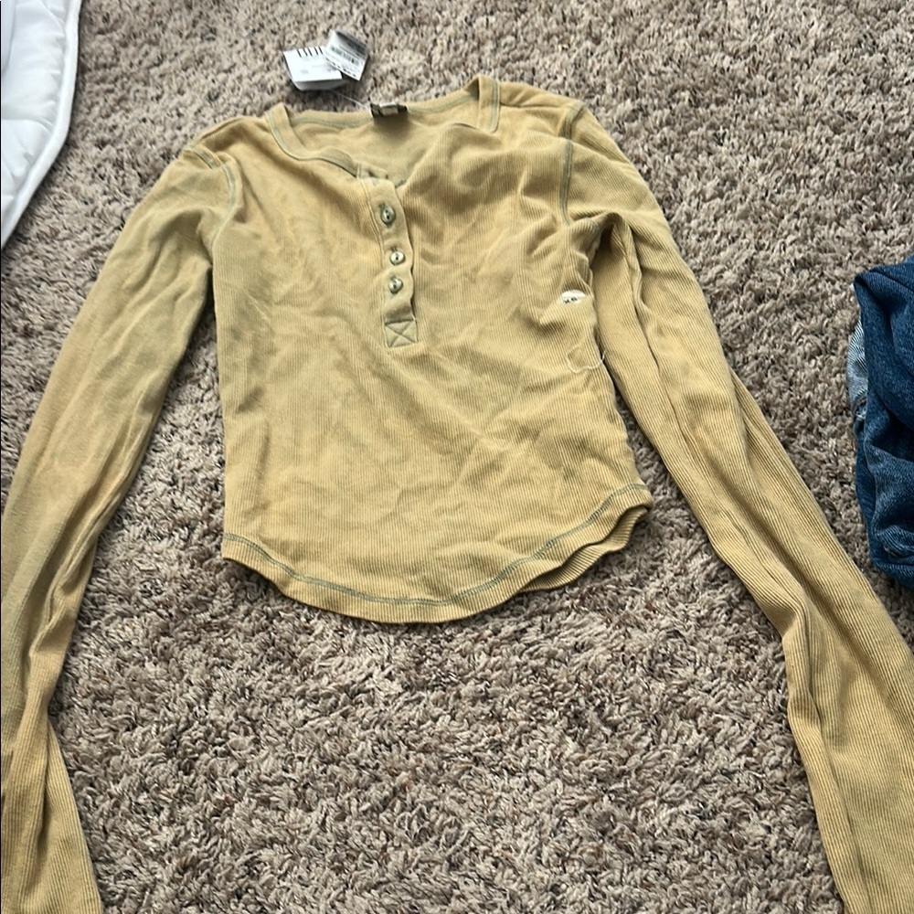 BDG Yellow Long Sleeve Blouse